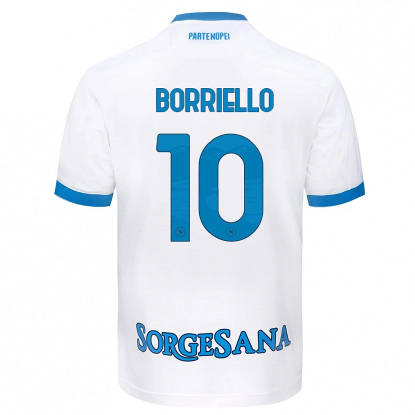 Danxen Bambino Maglia Salvatore Borriello #10 Bianco Azzurro Kit Gara Away 2026/27 Maglietta