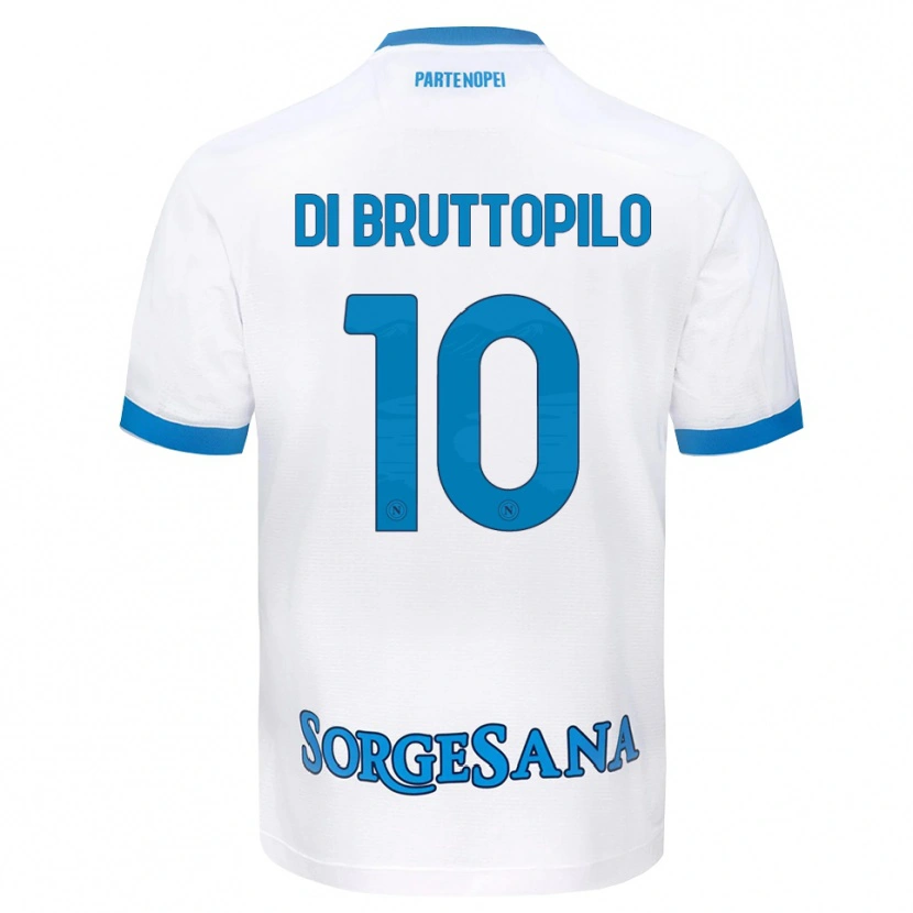 Danxen Bambino Maglia Giuseppe Ambrosino Di Bruttopilo #10 Bianco Azzurro Kit Gara Away 2026/27 Maglietta