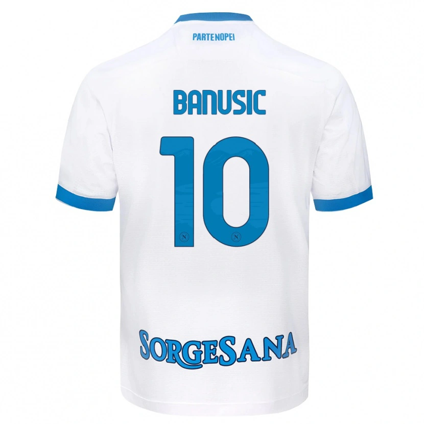 Danxen Bambino Maglia Marija Banušić #10 Bianco Azzurro Kit Gara Away 2026/27 Maglietta
