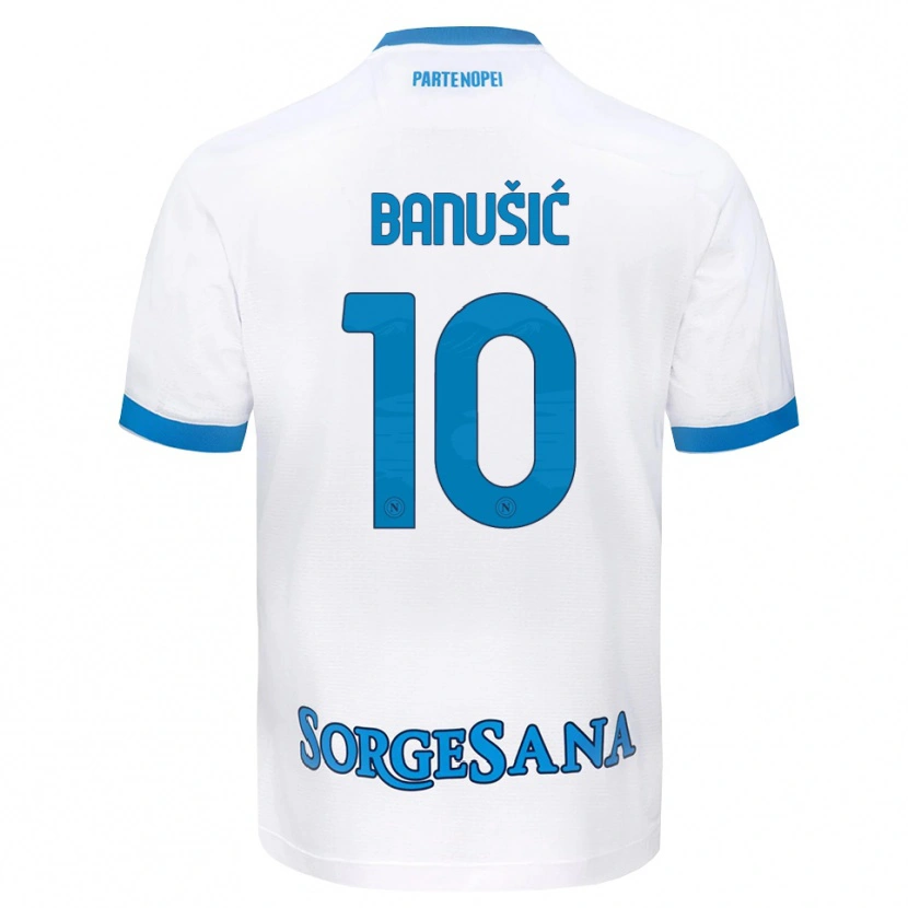 Danxen Bambino Maglia Marija Maredinho Banušić #10 Bianco Azzurro Kit Gara Away 2026/27 Maglietta
