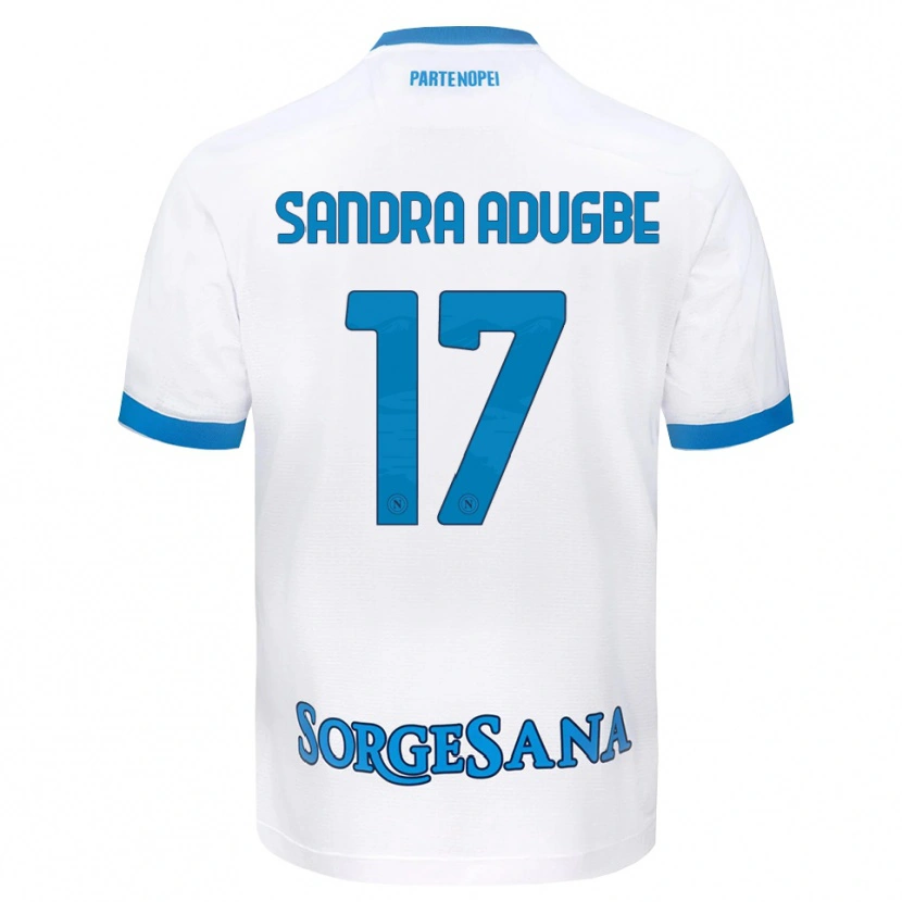 Danxen Bambino Maglia Olamide Sandra Adugbe #17 Bianco Azzurro Kit Gara Away 2026/27 Maglietta