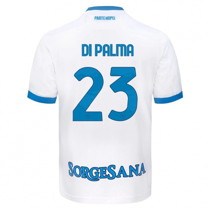 Danxen Bambino Maglia Manuel Di Palma #23 Bianco Azzurro Kit Gara Away 2026/27 Maglietta