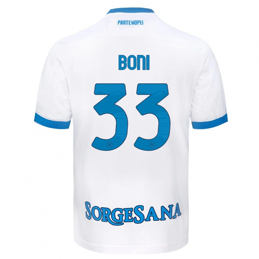 Danxen Bambino Maglia Landry Boni #33 Bianco Azzurro Kit Gara Away 2026/27 Maglietta