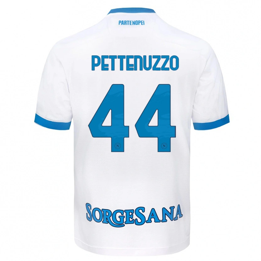 Danxen Bambino Maglia Tecla Pettenuzzo #44 Bianco Azzurro Kit Gara Away 2026/27 Maglietta