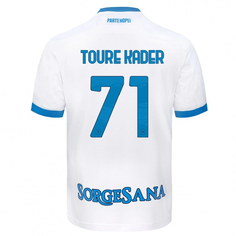Danxen Bambino Maglia Aziz Toure Kader #71 Bianco Azzurro Kit Gara Away 2026/27 Maglietta