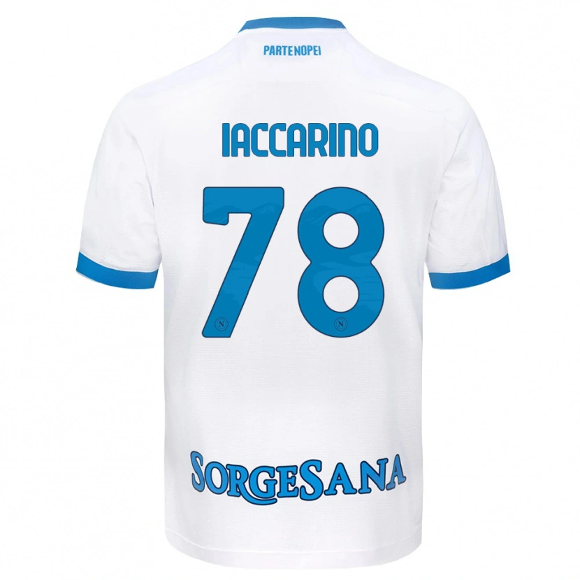 Danxen Bambino Maglia Gennaro Iaccarino #78 Bianco Azzurro Kit Gara Away 2026/27 Maglietta