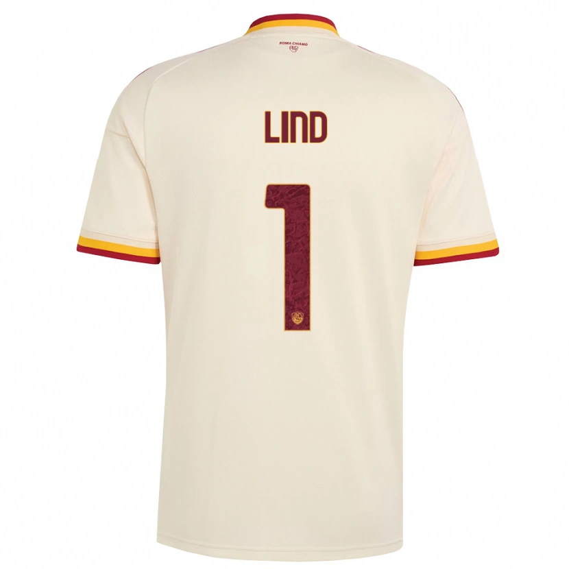 Danxen Bambino Maglia Emma Lind #1 Champagne Rosso Giallo Kit Gara Away 2026/27 Maglietta