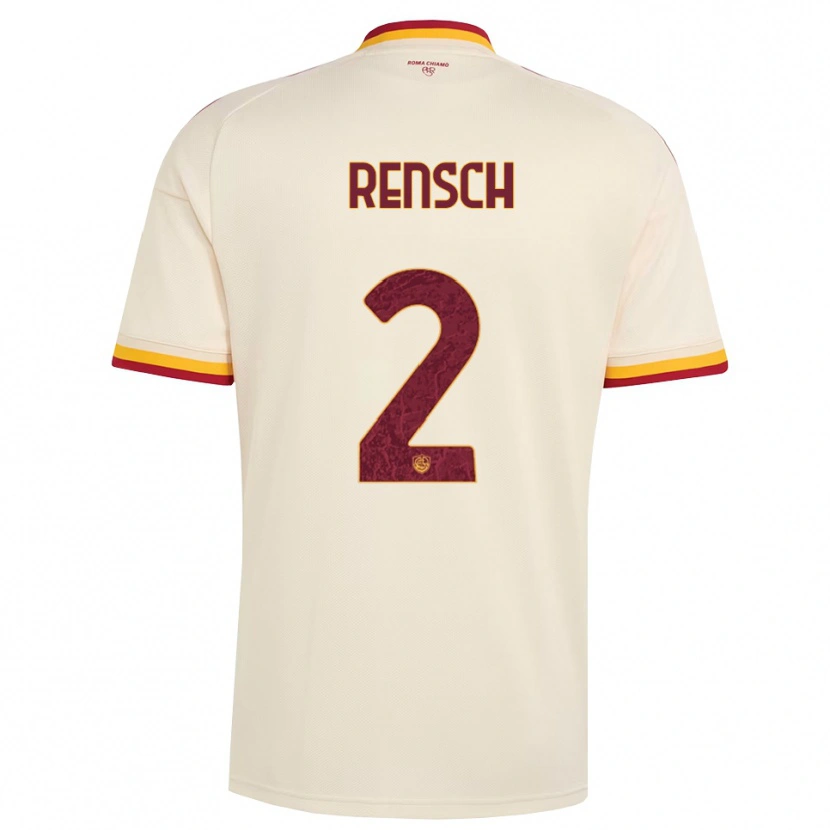 Danxen Bambino Maglia Devyne Rensch #2 Champagne Rosso Giallo Kit Gara Away 2026/27 Maglietta