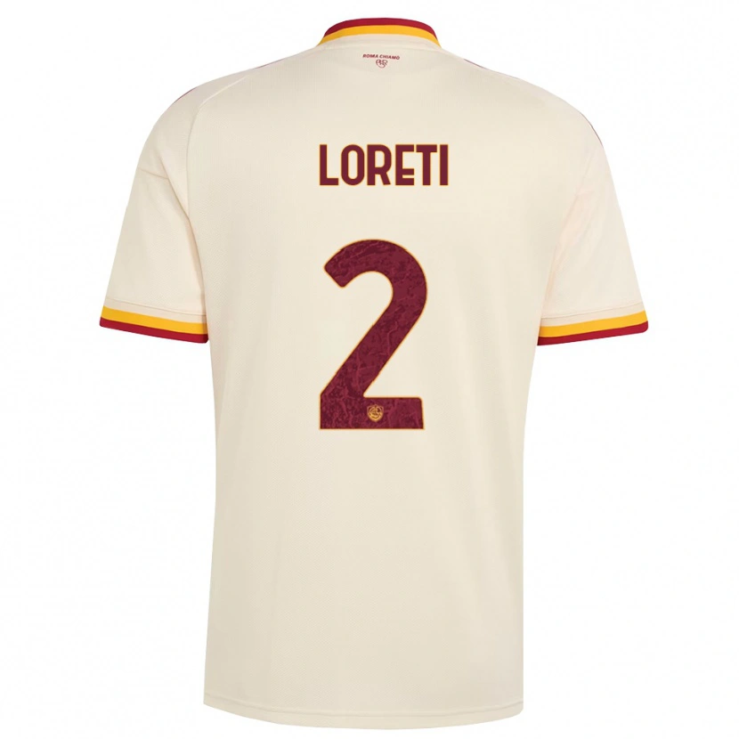 Danxen Bambino Maglia Mirko Loreti #2 Champagne Rosso Giallo Kit Gara Away 2026/27 Maglietta