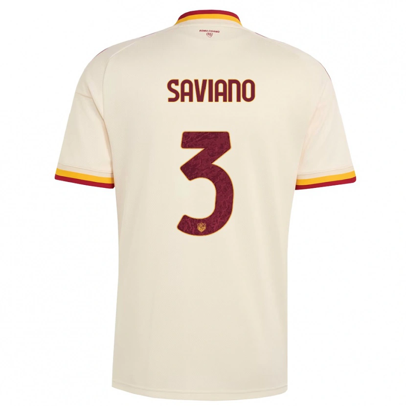 Danxen Bambino Maglia Giuseppe Saviano #3 Champagne Rosso Giallo Kit Gara Away 2026/27 Maglietta