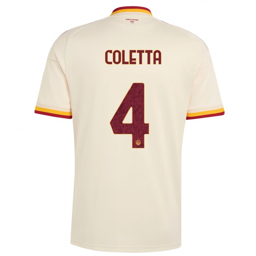 Danxen Bambino Maglia Francesco Coletta #4 Champagne Rosso Giallo Kit Gara Away 2026/27 Maglietta