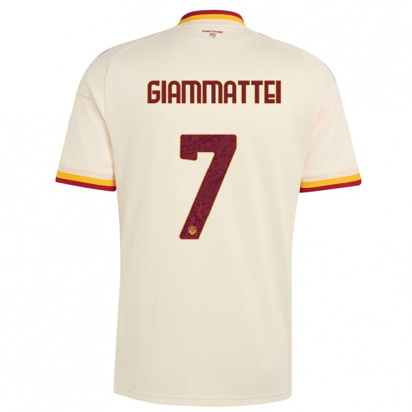 Danxen Bambino Maglia Gioele Giammattei #7 Champagne Rosso Giallo Kit Gara Away 2026/27 Maglietta