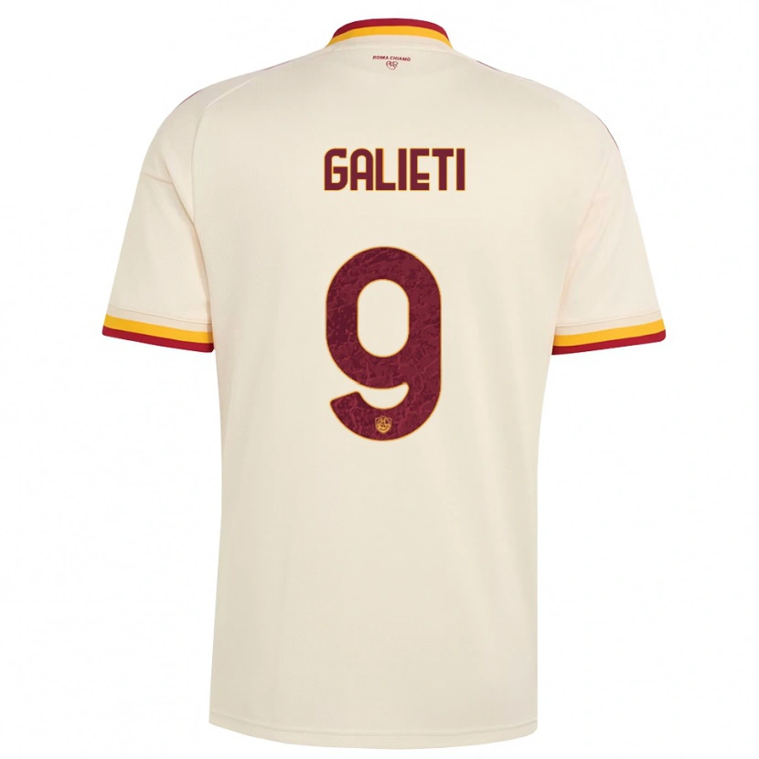 Danxen Bambino Maglia Leonardo Galieti #9 Champagne Rosso Giallo Kit Gara Away 2026/27 Maglietta
