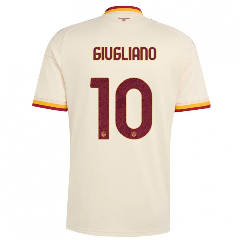 Danxen Bambino Maglia Manuela Giugliano #10 Champagne Rosso Giallo Kit Gara Away 2026/27 Maglietta