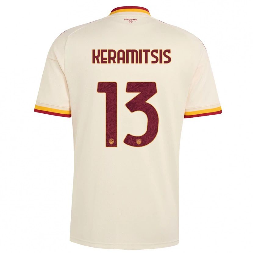Danxen Bambino Maglia Dimitrios Keramitsis #13 Champagne Rosso Giallo Kit Gara Away 2026/27 Maglietta