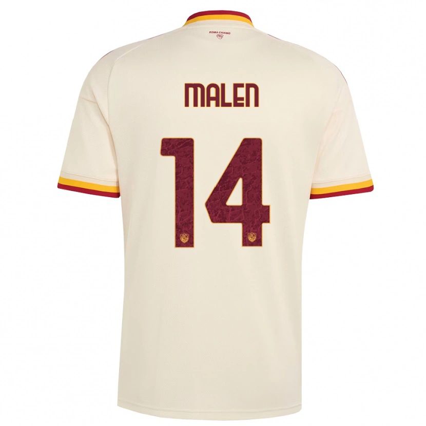 Danxen Bambino Maglia Donyell Malen #14 Champagne Rosso Giallo Kit Gara Away 2026/27 Maglietta