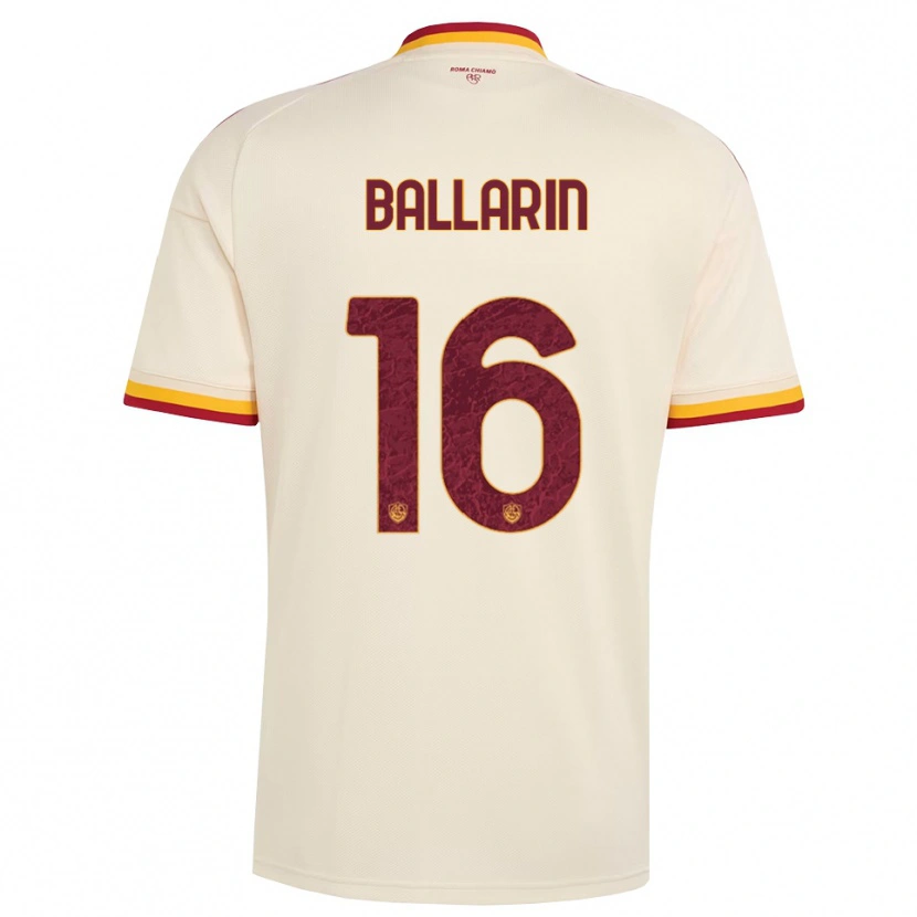 Danxen Bambino Maglia Francesco Ballarin #16 Champagne Rosso Giallo Kit Gara Away 2026/27 Maglietta