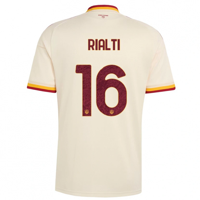 Danxen Bambino Maglia Daniele Rialti #16 Champagne Rosso Giallo Kit Gara Away 2026/27 Maglietta