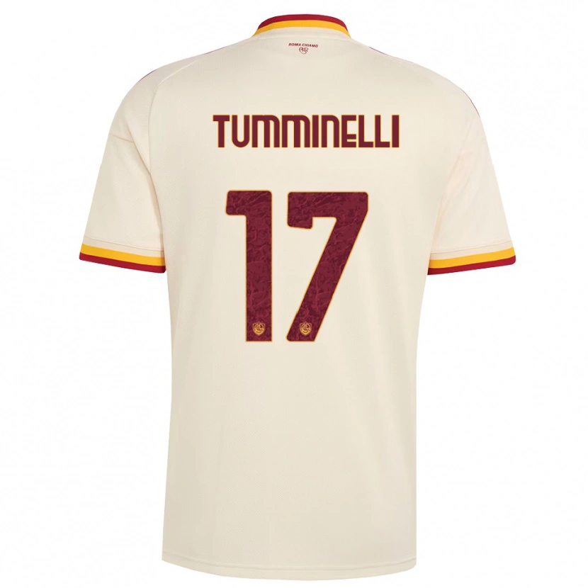Danxen Bambino Maglia Gianmarco Tumminelli #17 Champagne Rosso Giallo Kit Gara Away 2026/27 Maglietta