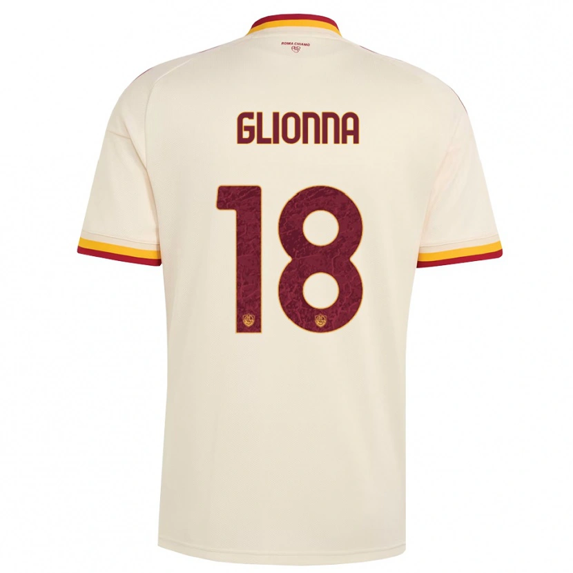 Danxen Bambino Maglia Benedetta Glionna #18 Champagne Rosso Giallo Kit Gara Away 2026/27 Maglietta