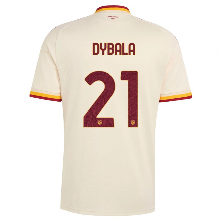 Danxen Bambino Maglia Paulo Dybala #21 Champagne Rosso Giallo Kit Gara Away 2026/27 Maglietta