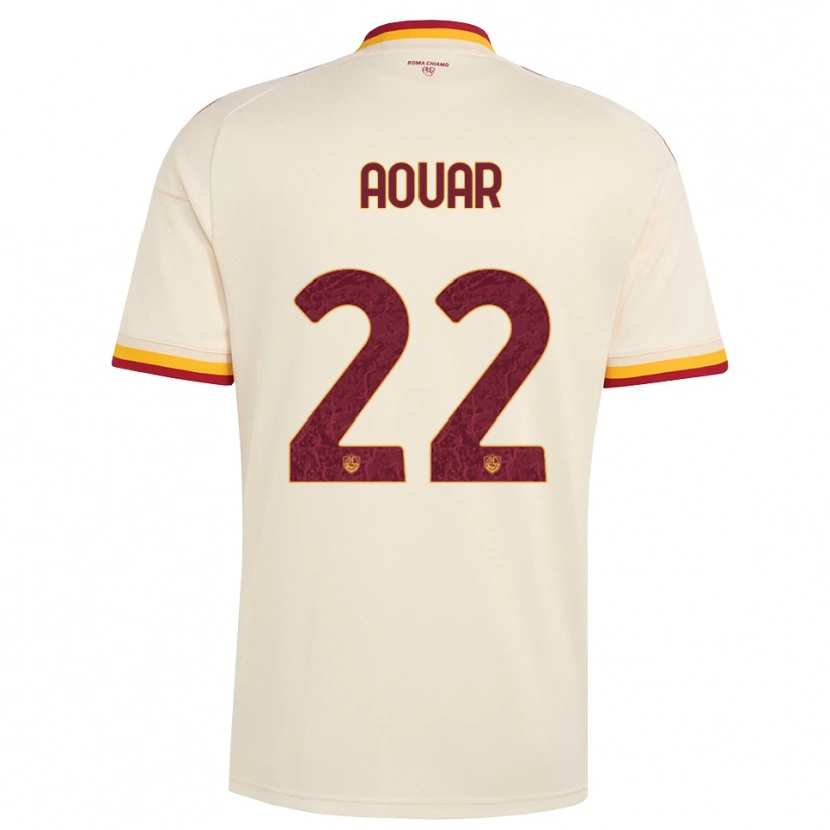 Danxen Bambino Maglia Houssem Aouar #22 Champagne Rosso Giallo Kit Gara Away 2026/27 Maglietta