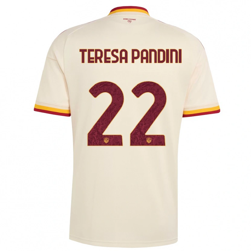 Danxen Bambino Maglia Marta Teresa Pandini #22 Champagne Rosso Giallo Kit Gara Away 2026/27 Maglietta