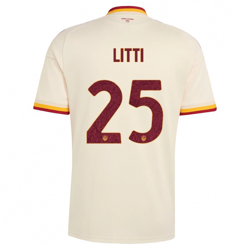 Danxen Bambino Maglia Marco Litti #25 Champagne Rosso Giallo Kit Gara Away 2026/27 Maglietta