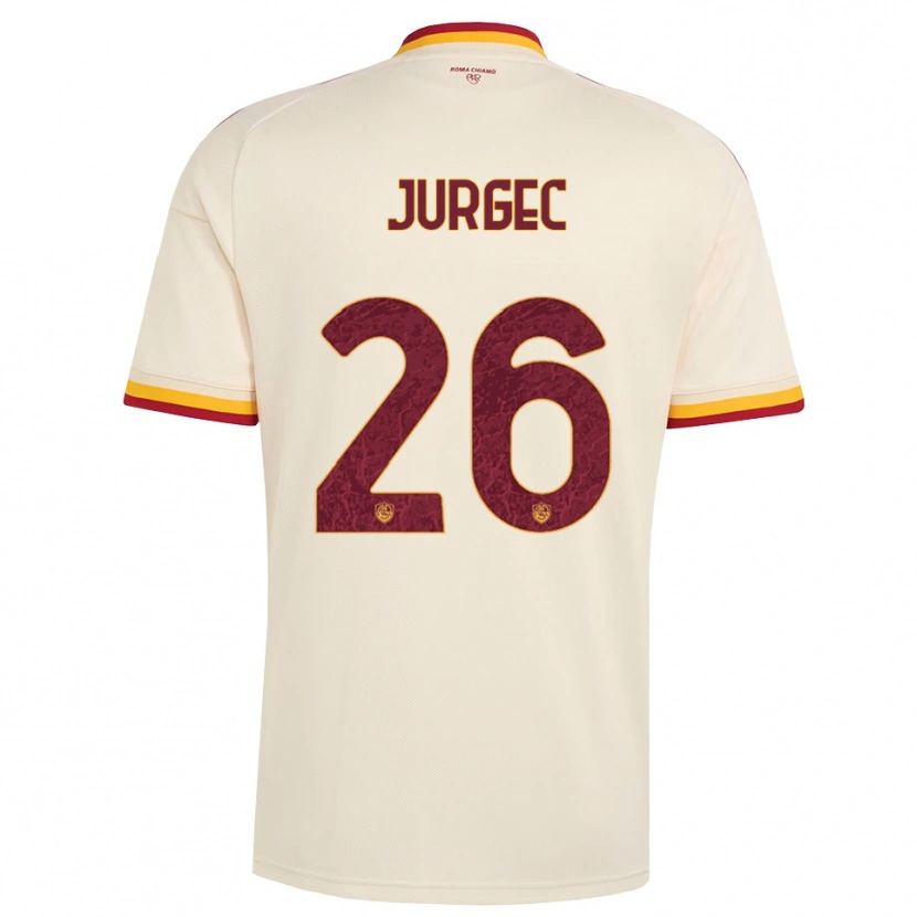 Danxen Bambino Maglia Jan Jurgec #26 Champagne Rosso Giallo Kit Gara Away 2026/27 Maglietta
