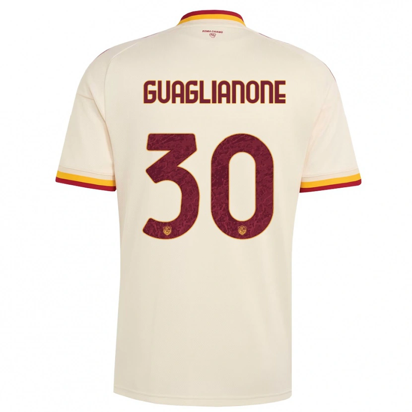 Danxen Bambino Maglia Mattia Guaglianone #30 Champagne Rosso Giallo Kit Gara Away 2026/27 Maglietta