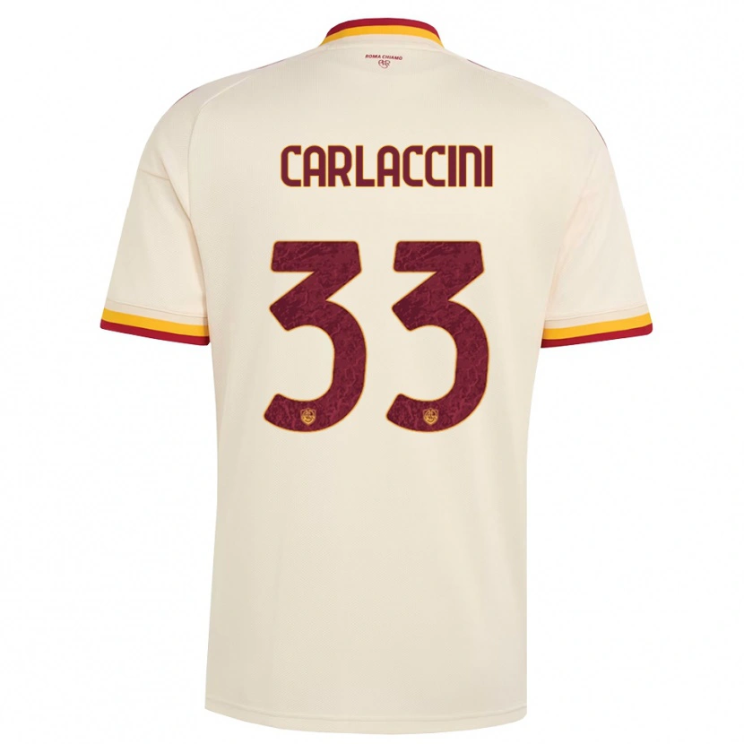 Danxen Bambino Maglia Samuele Carlaccini #33 Champagne Rosso Giallo Kit Gara Away 2026/27 Maglietta
