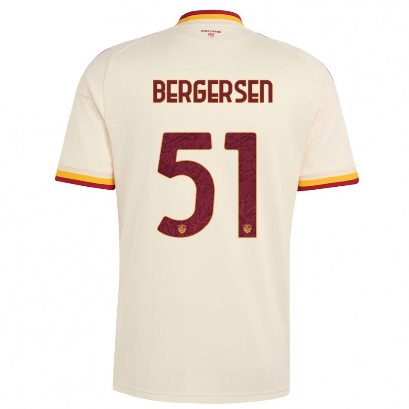 Danxen Bambino Maglia Mina Bergersen #51 Champagne Rosso Giallo Kit Gara Away 2026/27 Maglietta