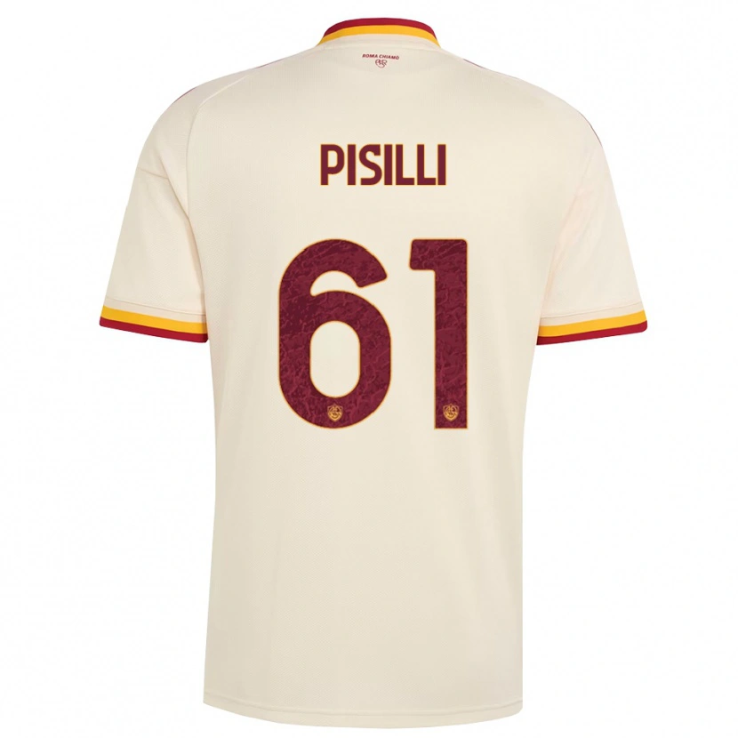Danxen Bambino Maglia Niccolò Pisilli #61 Champagne Rosso Giallo Kit Gara Away 2026/27 Maglietta
