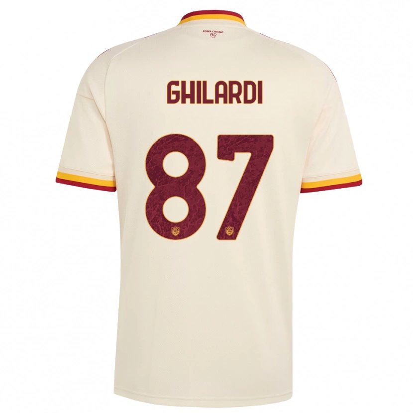 Danxen Bambino Maglia Daniele Ghilardi #87 Champagne Rosso Giallo Kit Gara Away 2026/27 Maglietta
