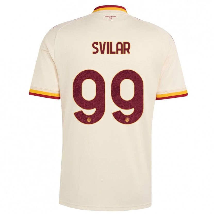 Danxen Bambino Maglia Mile Svilar #99 Champagne Rosso Giallo Kit Gara Away 2026/27 Maglietta