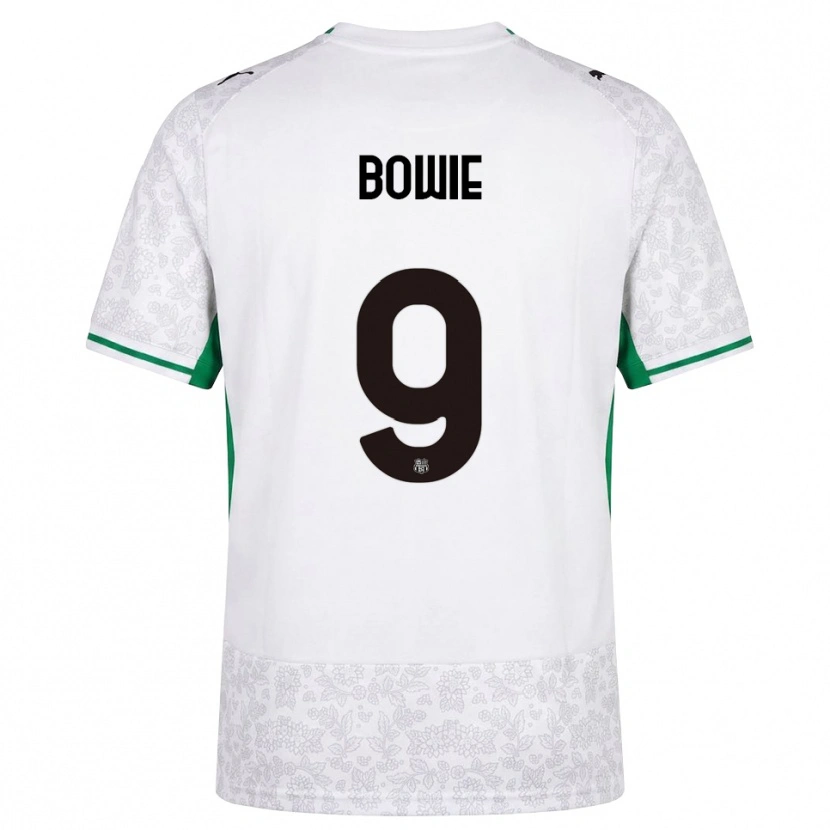 Danxen Bambino Maglia Kieron Bowie #9 Bianco Nero Verde Kit Gara Away 2026/27 Maglietta
