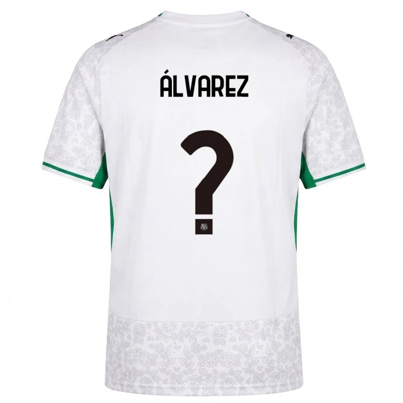 Danxen Bambino Maglia Agustín Álvarez #0 Bianco Nero Verde Kit Gara Away 2026/27 Maglietta