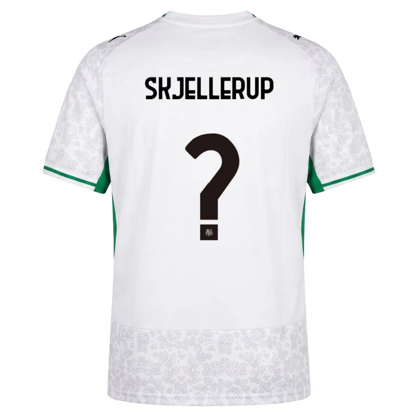 Danxen Bambino Maglia Laurs Skjellerup #0 Bianco Nero Verde Kit Gara Away 2026/27 Maglietta