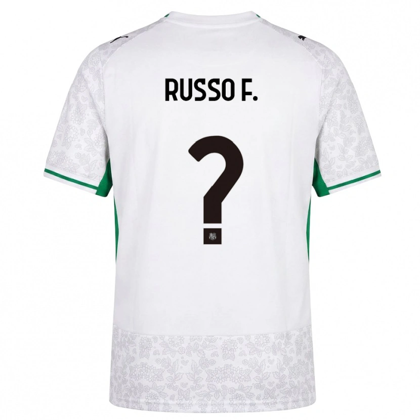 Danxen Bambino Maglia Flavio Russo #0 Bianco Nero Verde Kit Gara Away 2026/27 Maglietta