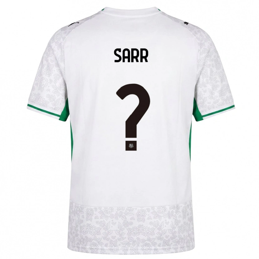 Danxen Bambino Maglia Demba Sarr #0 Bianco Nero Verde Kit Gara Away 2026/27 Maglietta