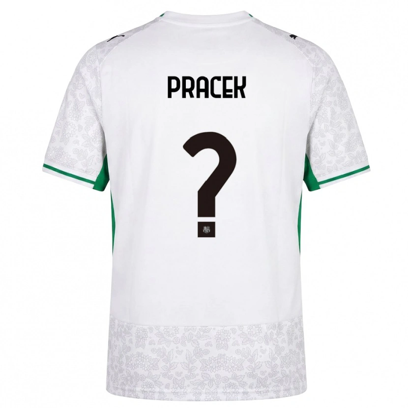 Danxen Bambino Maglia Lorenzo Pracek #0 Bianco Nero Verde Kit Gara Away 2026/27 Maglietta