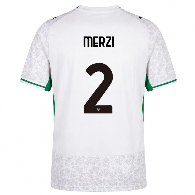 Danxen Bambino Maglia Matteo Merzi #2 Bianco Nero Verde Kit Gara Away 2026/27 Maglietta