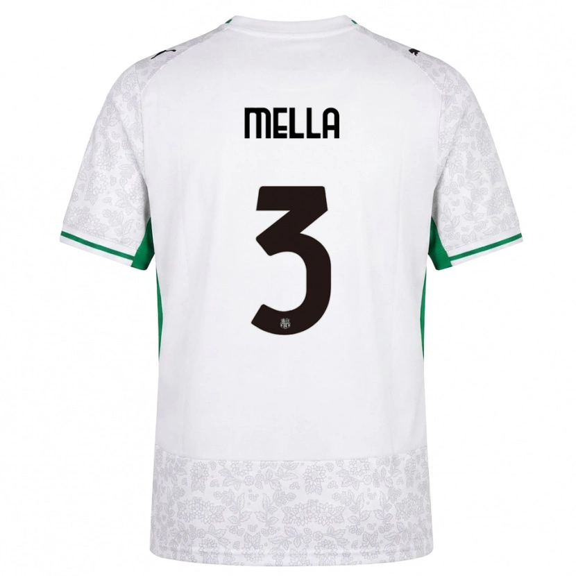 Danxen Bambino Maglia Sara Mella #3 Bianco Nero Verde Kit Gara Away 2026/27 Maglietta
