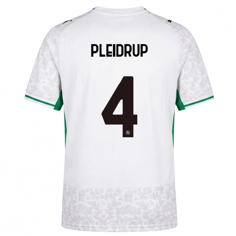 Danxen Bambino Maglia Caroline Pleidrup #4 Bianco Nero Verde Kit Gara Away 2026/27 Maglietta
