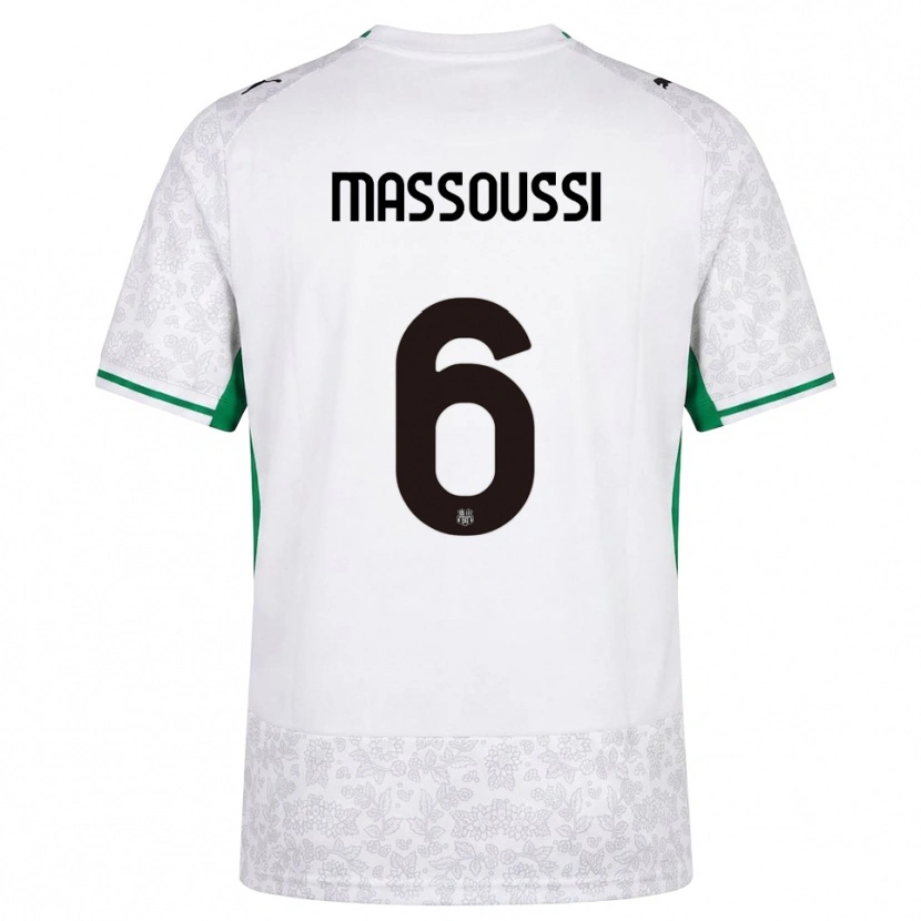 Danxen Bambino Maglia Zaid Massoussi #6 Bianco Nero Verde Kit Gara Away 2026/27 Maglietta