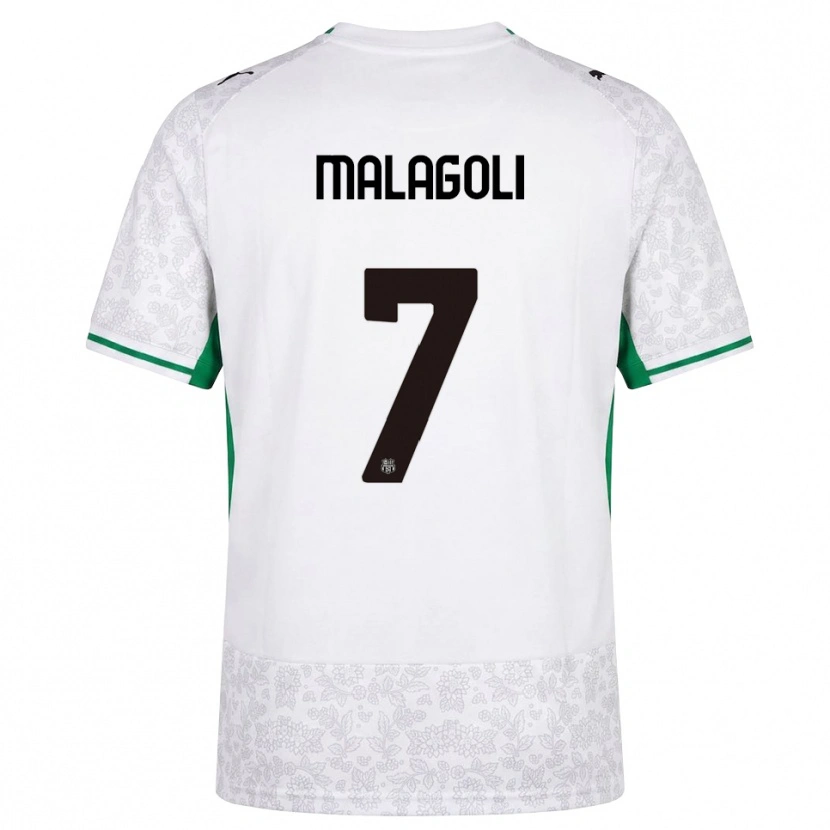Danxen Bambino Maglia Mattia Malagoli #7 Bianco Nero Verde Kit Gara Away 2026/27 Maglietta