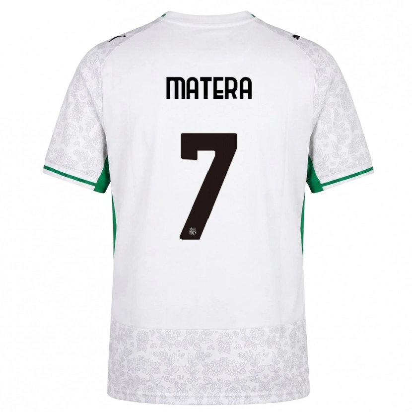 Danxen Bambino Maglia Lorenzo Matera #7 Bianco Nero Verde Kit Gara Away 2026/27 Maglietta