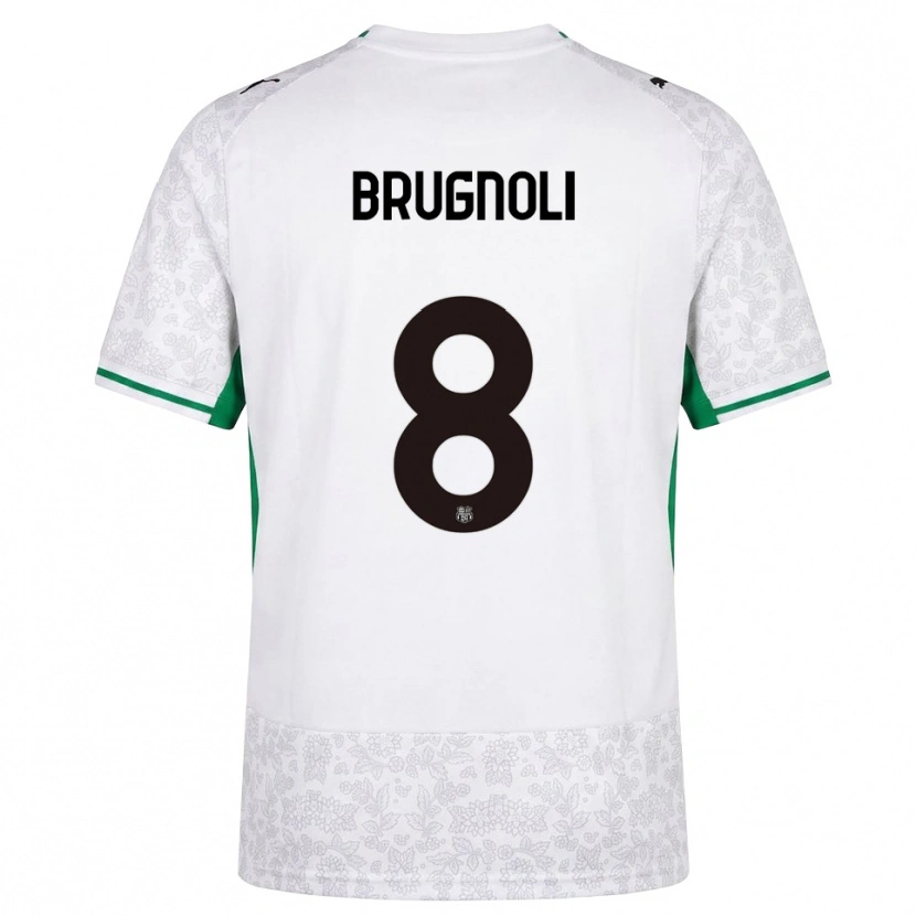 Danxen Bambino Maglia Giuseppe Brugnoli #8 Bianco Nero Verde Kit Gara Away 2026/27 Maglietta