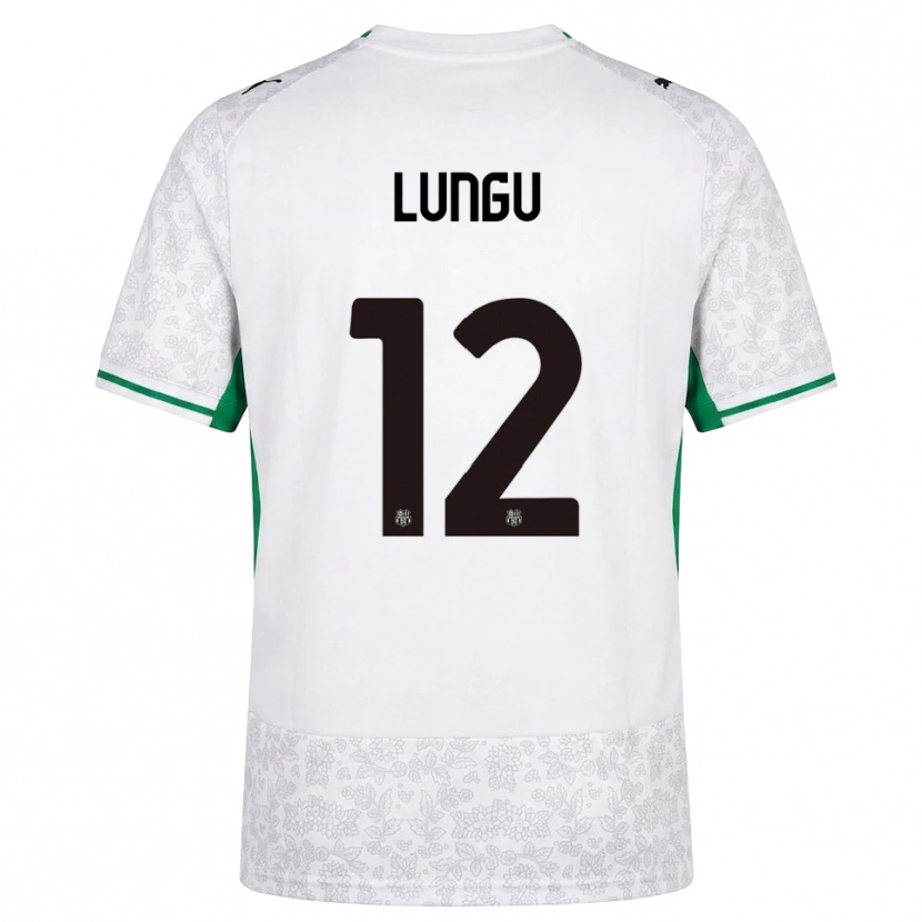 Danxen Bambino Maglia Luca Lungu #12 Bianco Nero Verde Kit Gara Away 2026/27 Maglietta