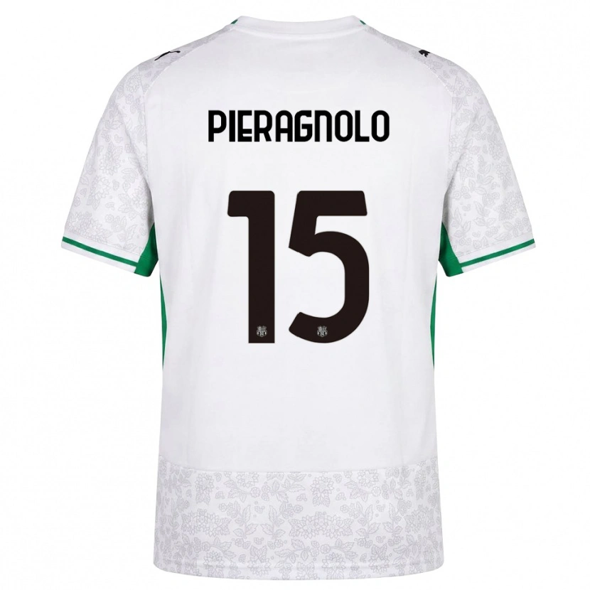 Danxen Bambino Maglia Edoardo Pieragnolo #15 Bianco Nero Verde Kit Gara Away 2026/27 Maglietta